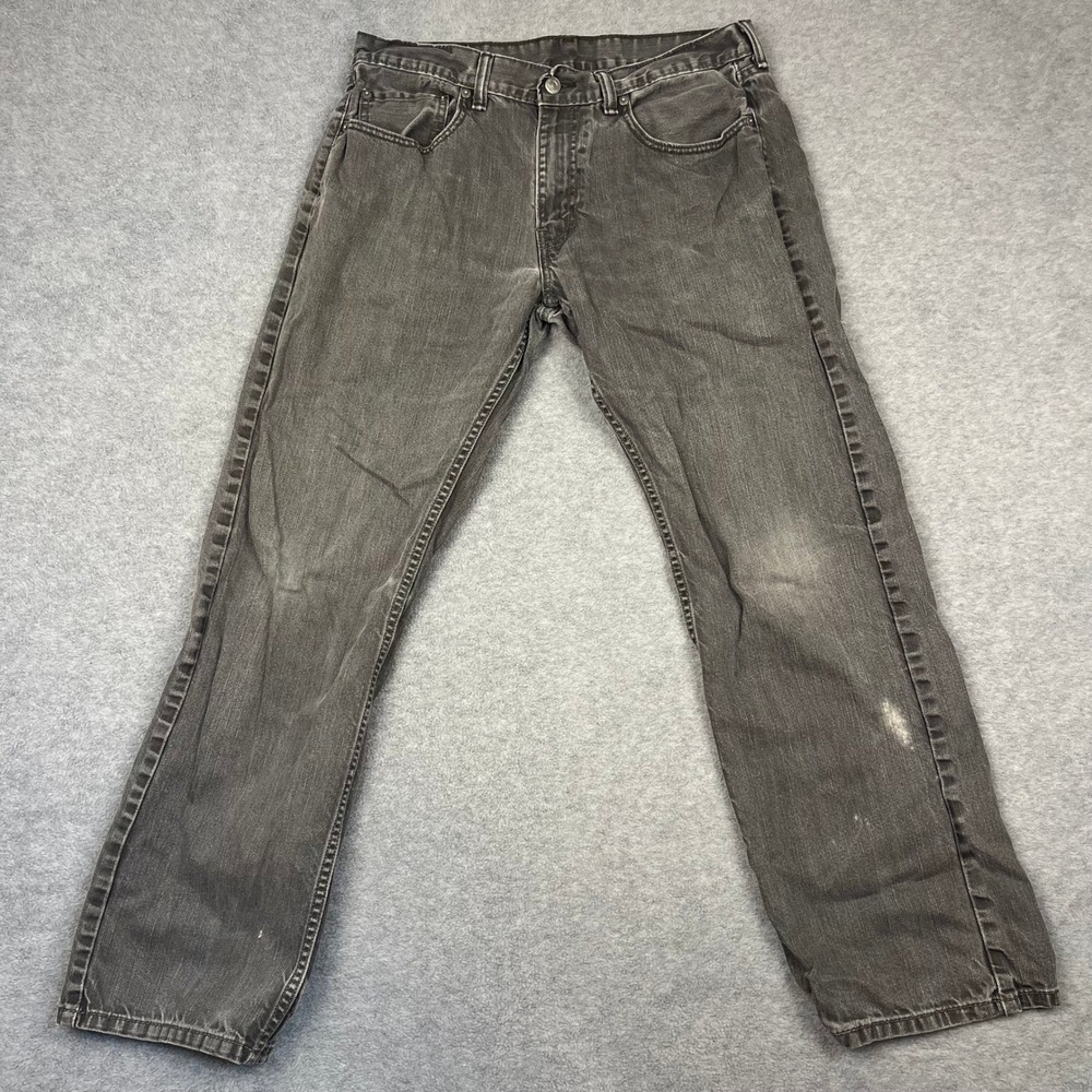 Levi Jeans Men 34x32 Gray 559 Relaxed Straight Leg Faded Casual Denim